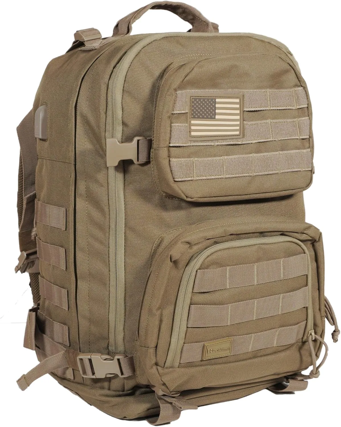 Rockland Military Tactical Laptop Backpack, Tan, Large