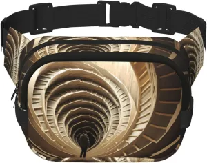 Rotating Portrait Fitness travel shoulder bag, fashionable and casual waist bag, square double-layer waist bag