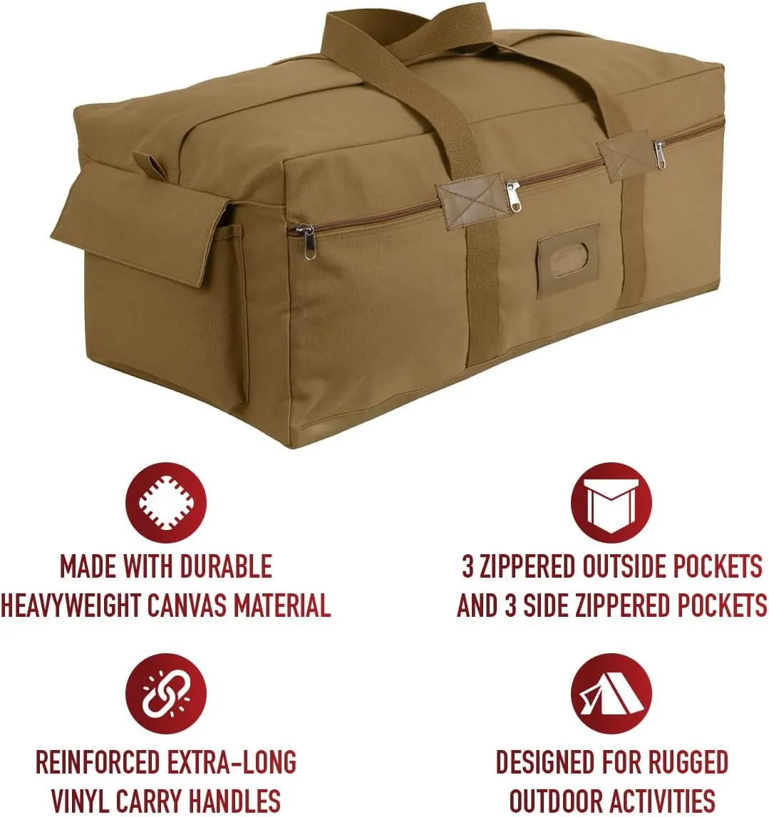 Rothco Canvas Israeli Type Duffle Bag, Coyote Brown