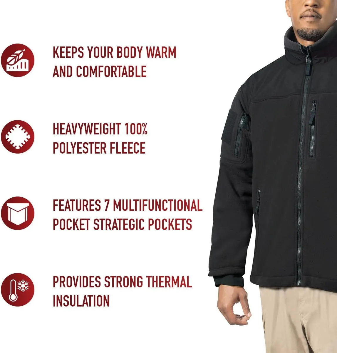 Rothco Spec Ops Tactical Fleece Jacket – Great For Layering