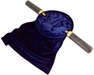 Royal Blue Felt Church Tythe Offering Bag with Wood Handles