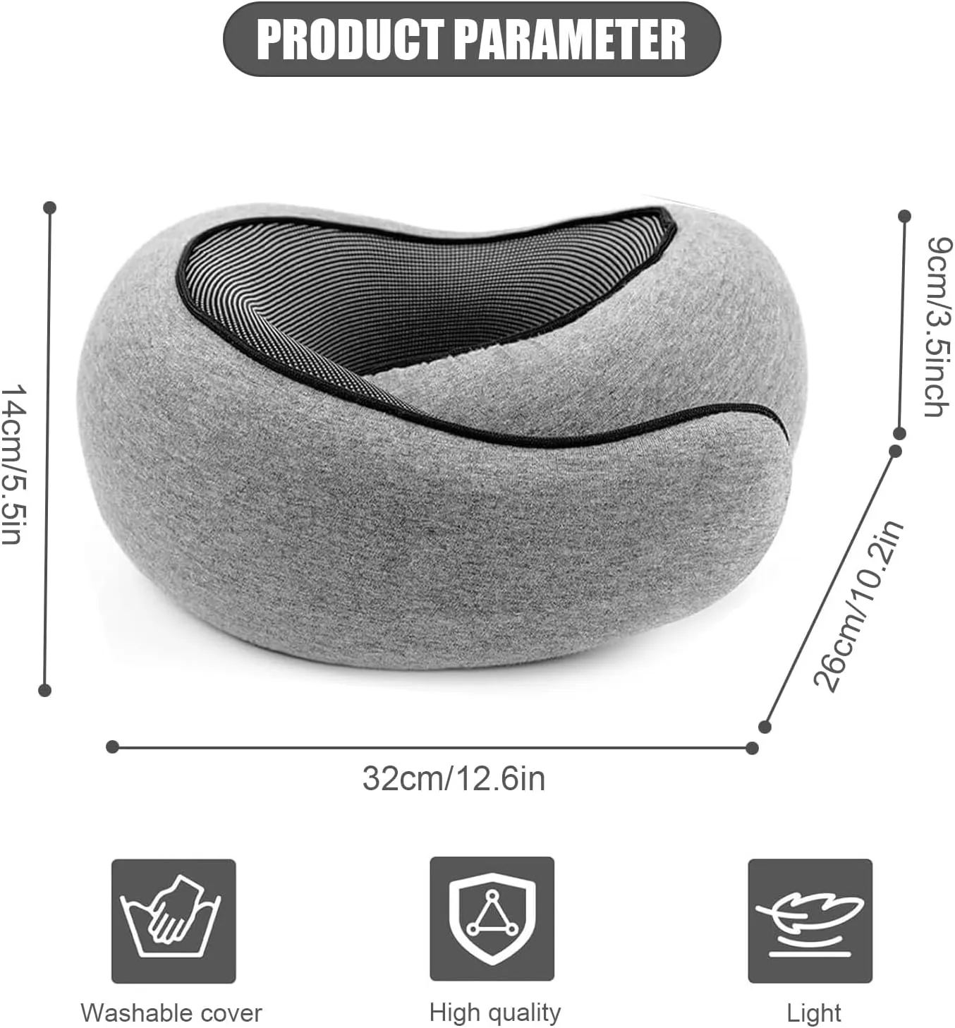 RURING Travel Pillows for Airplanes, Travel Neck Pillow Travel Pillow, Neck Pillow Airplane Memory Foam 360 Degree Support Stowable Pillows for Airplanes Offices and Cars 2PCS (Black)