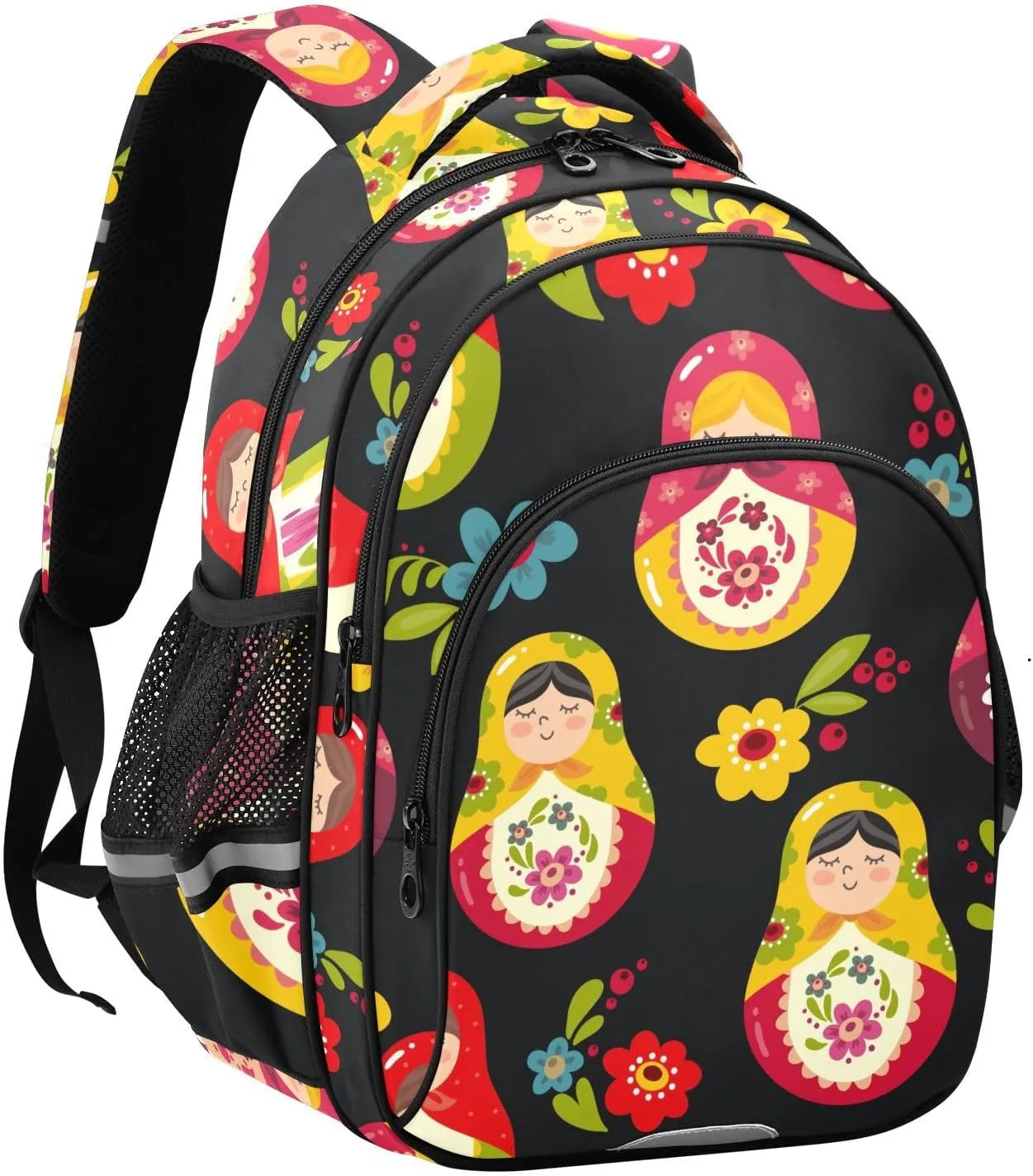Russian Dolls Pattern Backpack for Kids Elementary School Bag Boys Girls Bookbag Travel Backpack Daypack