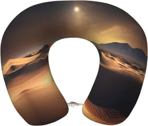Sahara Desert Print Memory Foam Travel Pillow - Comfortable U-Shape Neck Support for Flights, Road Trips, Office Naps