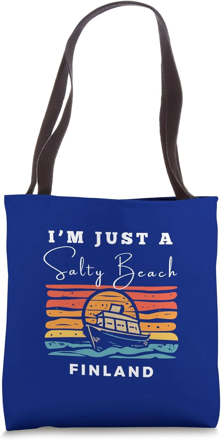 Salty Beach Finland Travel Souvenir Finland Tote Bag