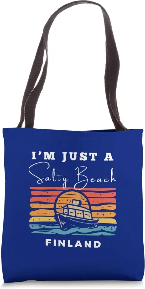 Salty Beach Finland Travel Souvenir Finland Tote Bag