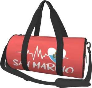 San Marino Heartbeat Duffel Bag Gym Bag Travel Sports Tote Large Foldable Beach Swim Yoga2