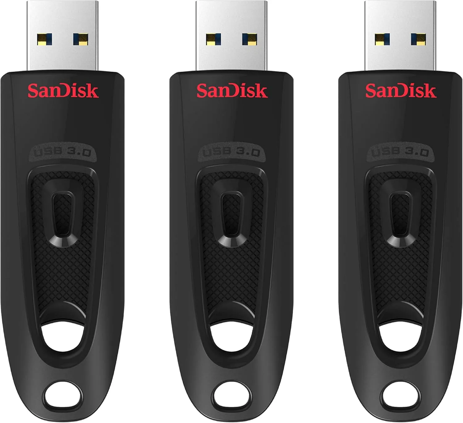 SanDisk 32GB 3-Pack Ultra USB 3.0 Flash Drive 32GB (Pack of 3) - SDCZ48-032G-GAM46T, Black