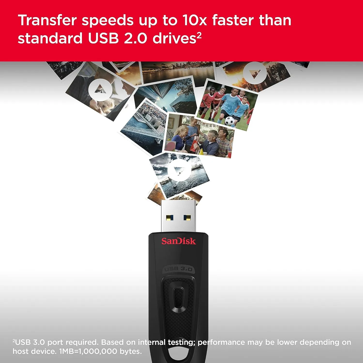SanDisk 32GB 3-Pack Ultra USB 3.0 Flash Drive 32GB (Pack of 3) - SDCZ48-032G-GAM46T, Black
