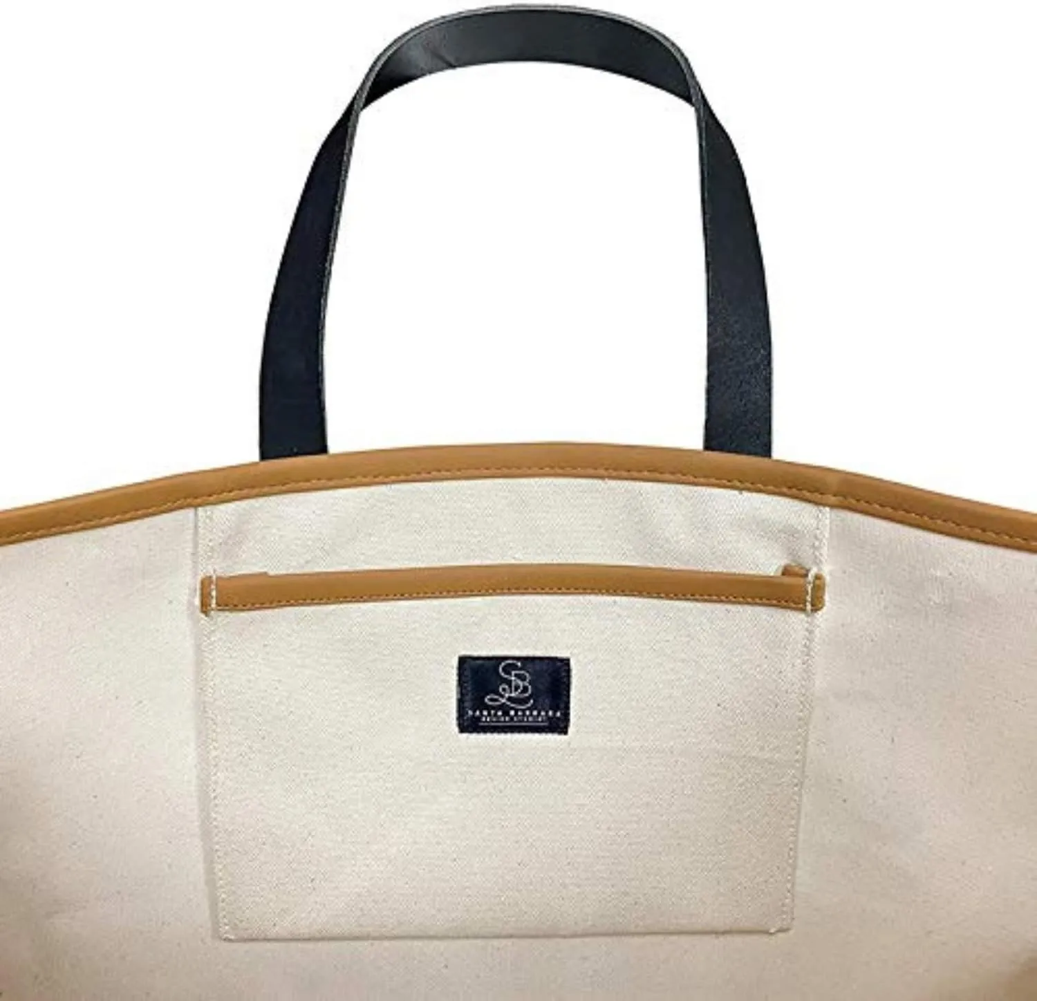 Santa Barbara Design Studio Tote Bag For Women Canvas Shoulder Bag with Genuine Leather Handles,