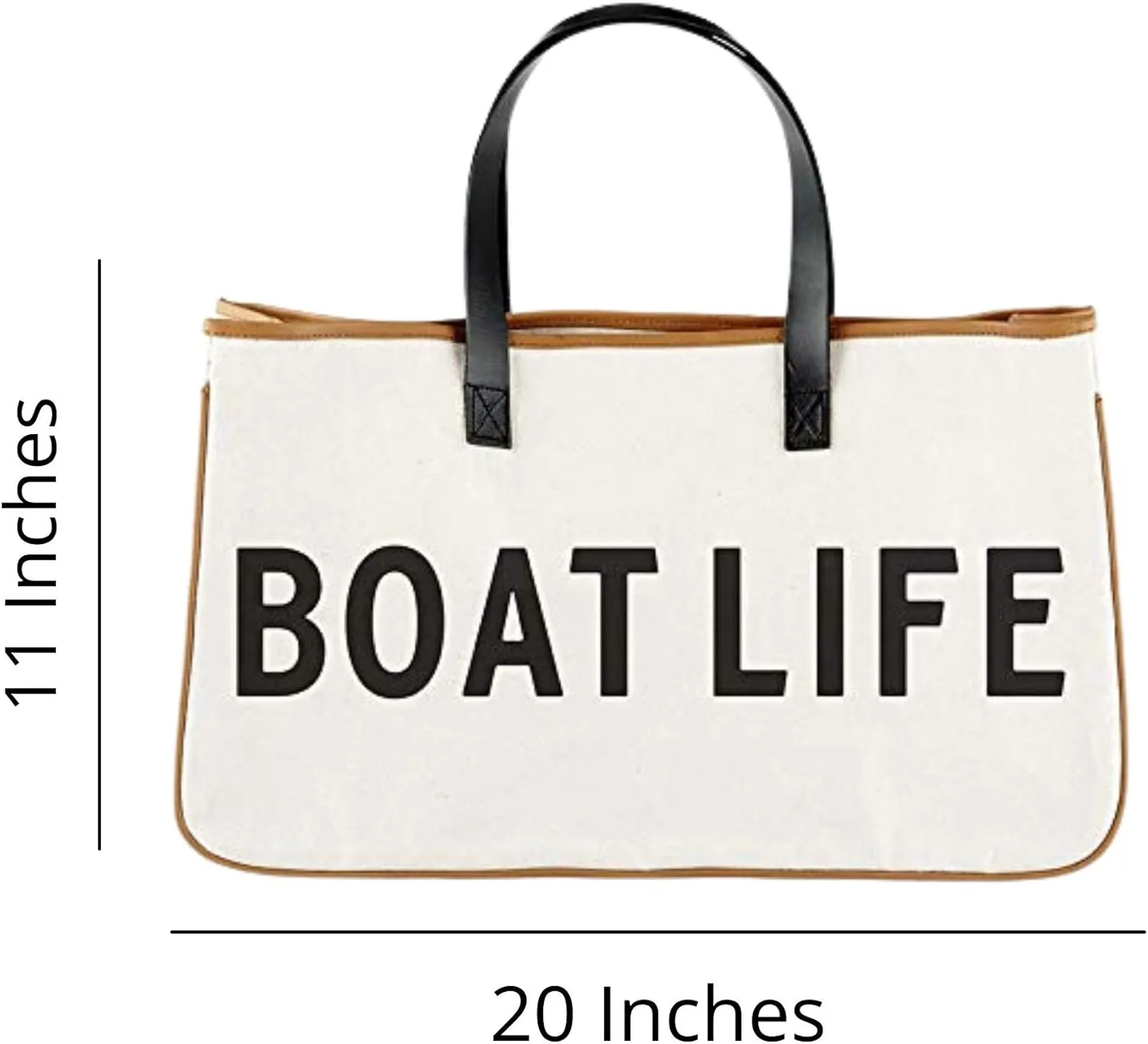 Santa Barbara Design Studio Tote Bag For Women Canvas Shoulder Bag with Genuine Leather Handles,