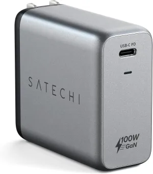 Satechi 100W USB C PD Wall Charger Block – Powerful GaN Tech – Compatible with MacBook Pro/Air M1 M2 M3, 2021 iPad Pro M1, iPhone 16 Pro Max/16 Pro/16/16 Plus