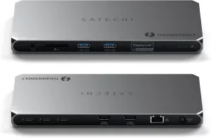 Satechi Thunderbolt 4 Dock with 96W Charging, Dual Monitor HDMI 4K/60Hz, 40Gbps Data Transfer, 2 USB 3.2, Ethernet, Thunderbolt 4 Dock for Mac/Windows - DisplayLink Software Required