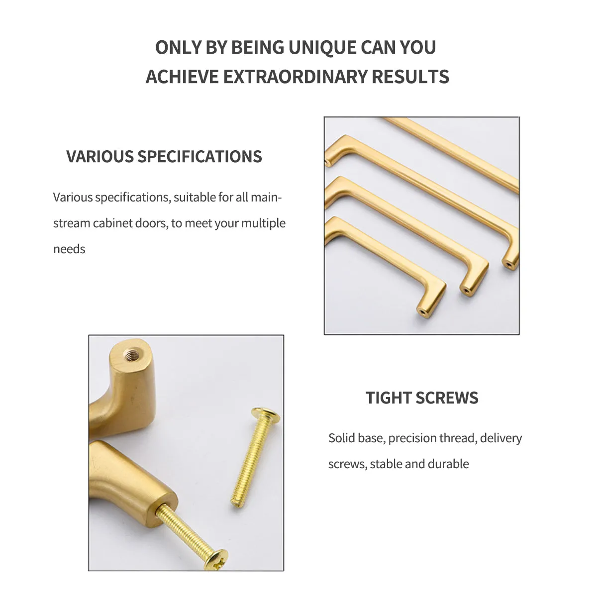 Satin Brass Drawer Pulls – Slim Modern Solid Brass Cabinet Handles