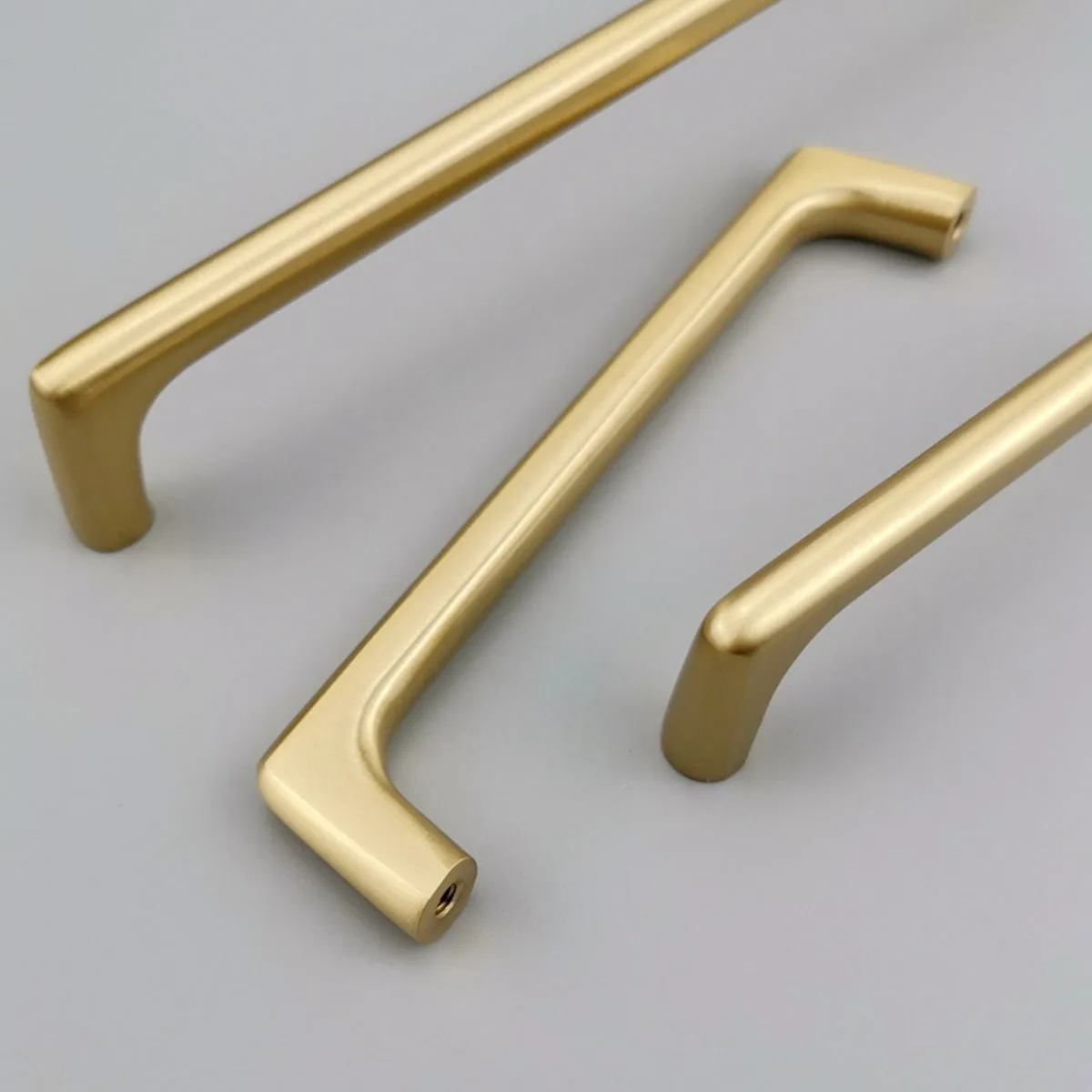 Satin Brass Drawer Pulls – Slim Modern Solid Brass Cabinet Handles
