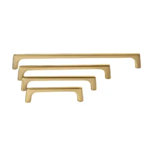 Satin Brass Drawer Pulls – Slim Modern Solid Brass Cabinet Handles