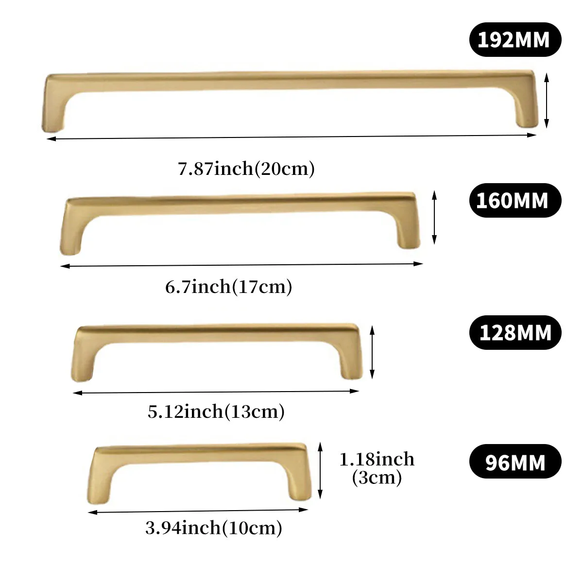 Satin Brass Drawer Pulls – Slim Modern Solid Brass Cabinet Handles