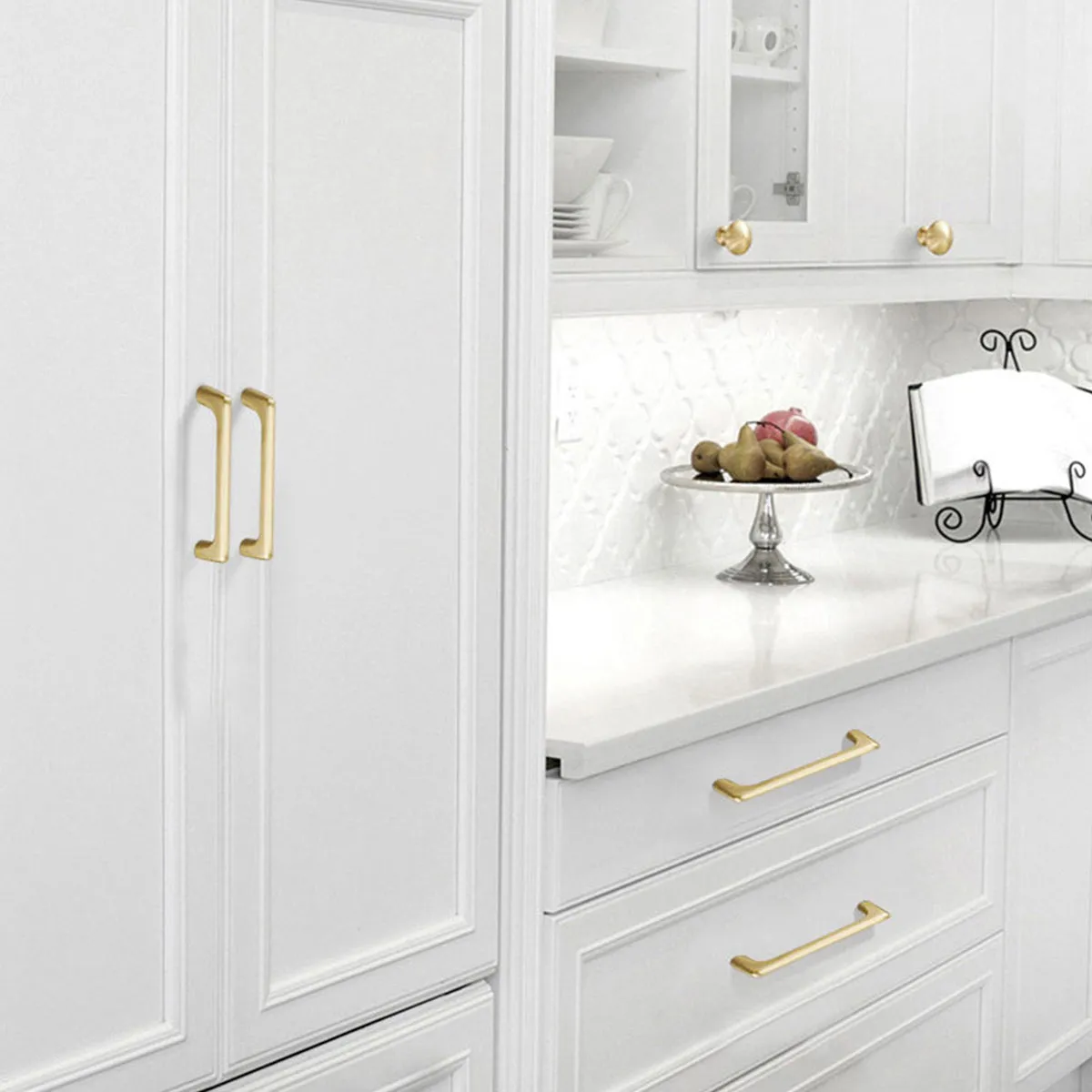 Satin Brass Drawer Pulls – Slim Modern Solid Brass Cabinet Handles