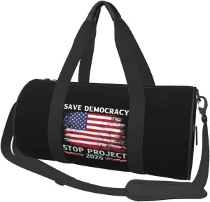 Save Democracy Stop Project 2025 Duffel Bag Gym Bag Travel Sports Tote Large Foldable Beach Swim Yoga5
