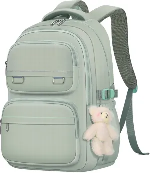 School Backpack for Kids Girls Cute Travel Backapck for College Women Men Casual Laptop Bookbag for Teen Student(Green)