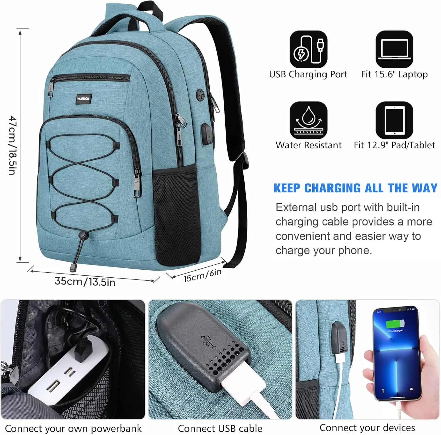 School Backpack for Women and Teen Girls,College Bookbag Laptop Backpack Schoolbag with USB Port for High School College Students