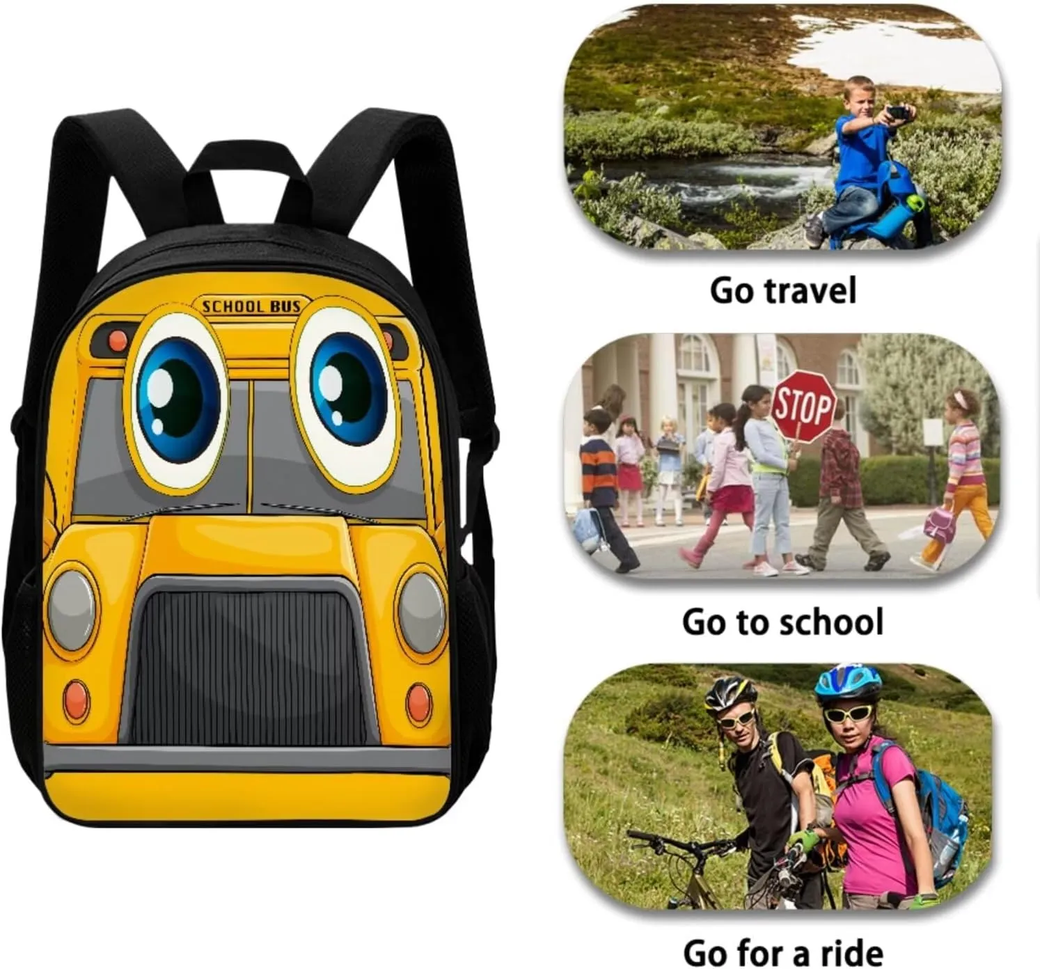 School Backpack Set for Girls Boys, 3Pcs Kids Travel Backpack Bookbag Lunch Box Pencil Pouch Pen Case