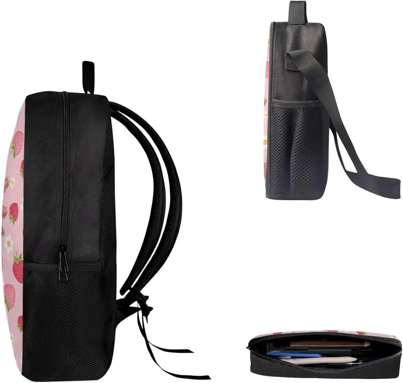 School Backpack Set for Girls Boys, 3Pcs Kids Travel Backpack Bookbag Lunch Box Pencil Pouch Pen Case