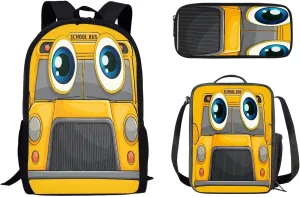School Backpack Set for Girls Boys, 3Pcs Kids Travel Backpack Bookbag Lunch Box Pencil Pouch Pen Case