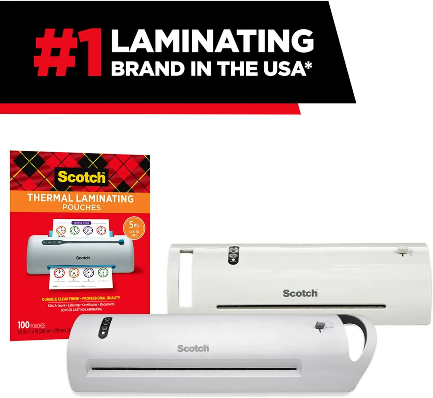 Scotch Thermal Laminating Pouches, 5 Mil Thick for Extra Protection, 4.3 Inches x 6.3 Inches, 100 Pouches (TP5900-100)