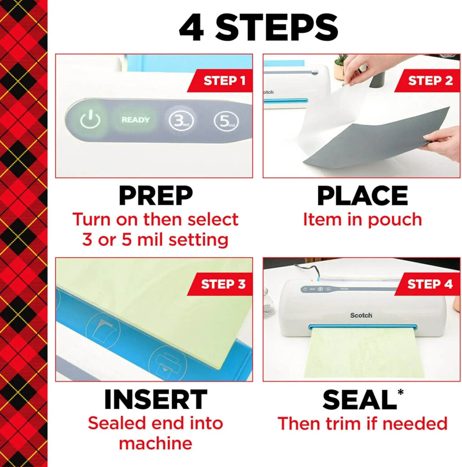 Scotch Thermal Laminating Pouches, 5 Mil Thick for Extra Protection, 4.3 Inches x 6.3 Inches, 100 Pouches (TP5900-100)