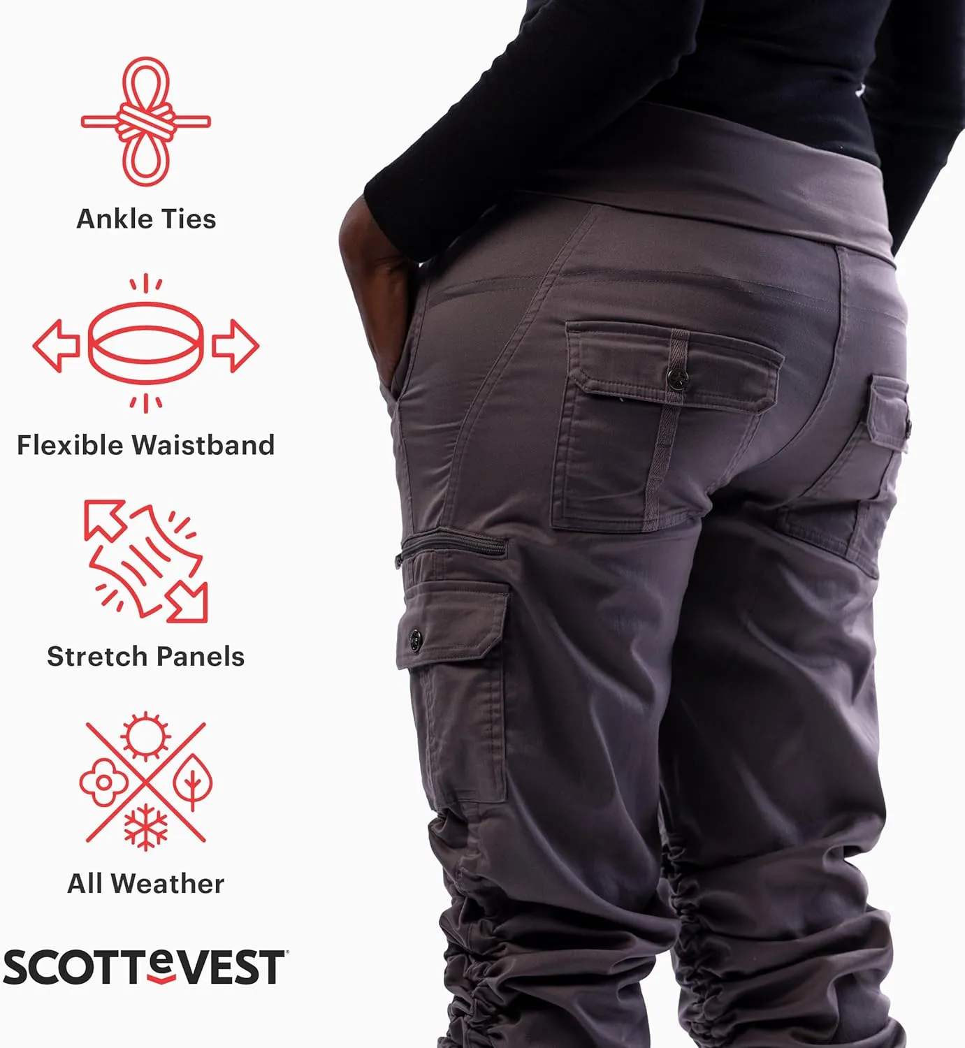SCOTTeVEST Margaux Cargaux Travel Cargo Pant for Women - 11 Hidden Pockets - for Hiking & More