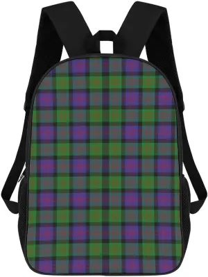 Scottish Clan MacDonald Donald Tartan Plaid Large Capacity Lightweight Backpack Laptop Bag