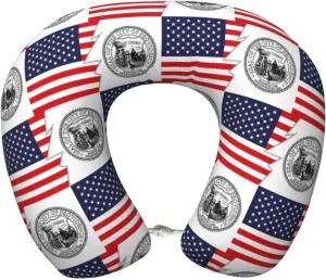 Seal of Providence, Rhode Island and America Neck Pillow Memory Foam U-Shaped Travel Neck Pillow for Airplanes Car Home
