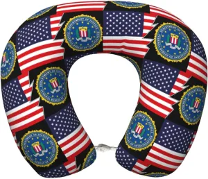Seal of The Federal Bureau of Investigation and America Neck Pillow Memory Foam U-Shaped Travel Neck Pillow for Airplanes Car Home
