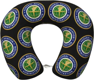 Seal of The United States Federal Aviation Administration Neck Pillow Memory Foam U-Shaped Travel Neck Pillow for Airplanes Car Home