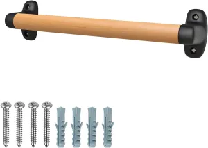 SELEWARE 12 inch Playground Safety Handle Wood Kids Playground Grab Handles Grip Handle Handrail Playset Handles for Playhouse, Treehouse, Solid Beech Wood with Plastic Brackets for Indoor Outdoor use