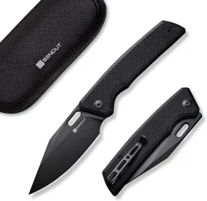 SENCUT GlideStrike Pocket Knife for EDC, Folding knife with Thumb Hole Openning, Textural Coarse G10 Handle with Deep Pocket Clip, Ideal Gift for Men Women S23018-1 (Double Black)