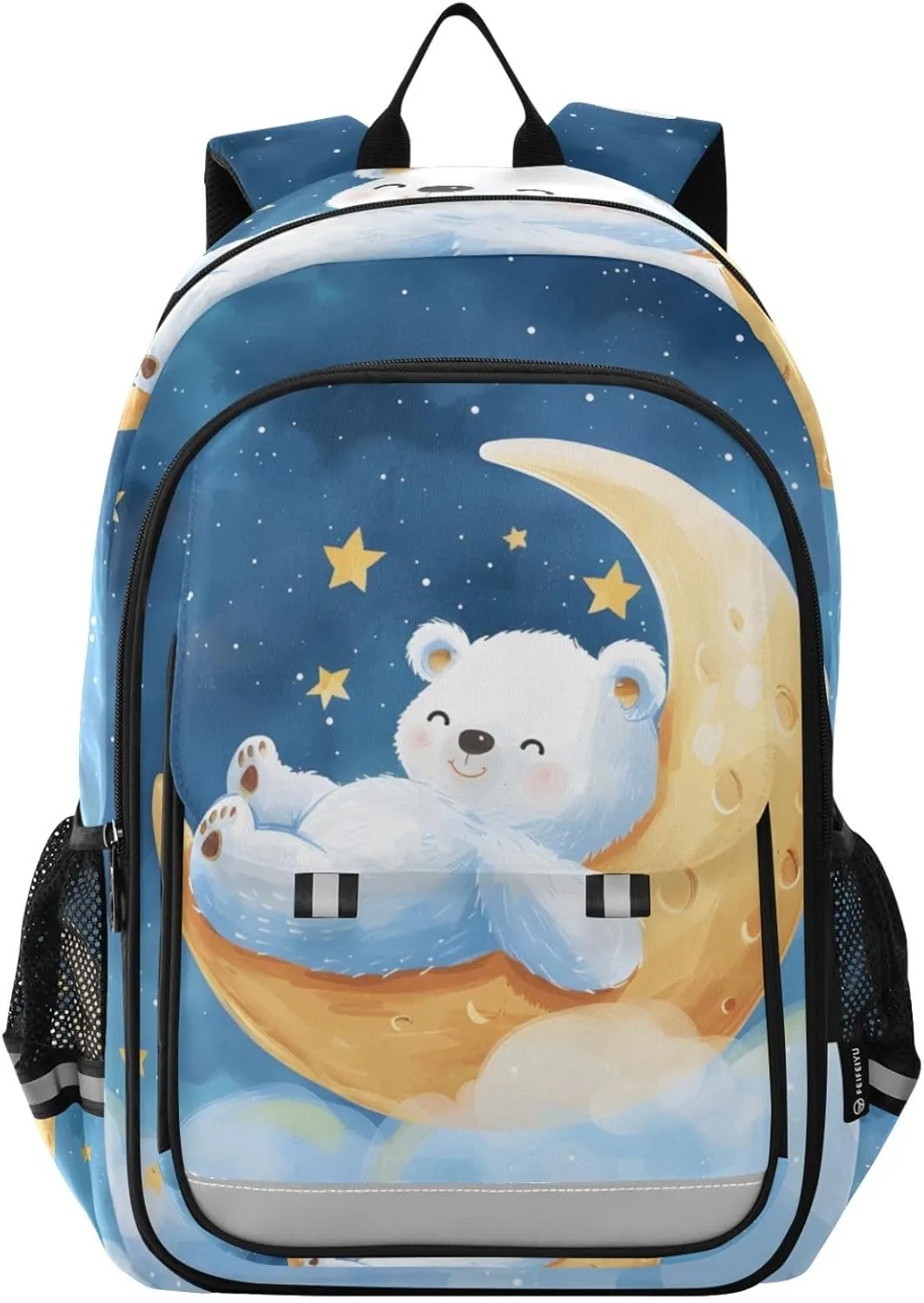 senya School Backpack Kids College Rucksack Travel Bookbag Fashion Back Pack Girls Boys Bear Lies Moon