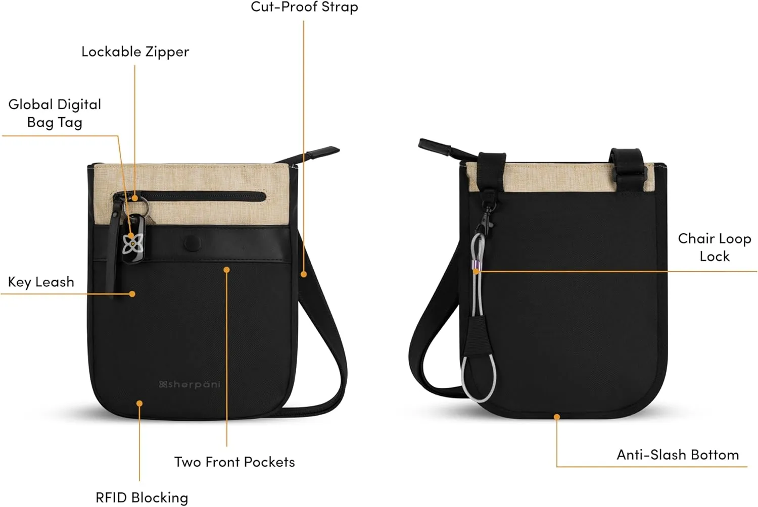 Sherpani Prima, Anti Theft Crossbody Bag, Travel Bag, Small Shoulder Bag, Cross Body Bag, Purses for Women