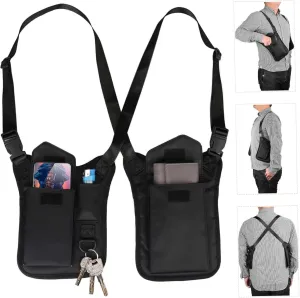Shoulder Bag, Anti-Theft Hidden Hidden Pocket, Safety Underarm Bag Polyester Double Shoulder Armpit Tactical for Travel Outdoor Underarm