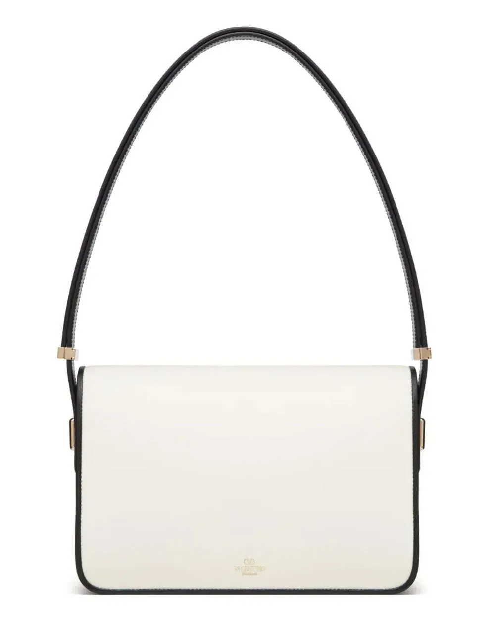 Shoulder Letter Bag in Light Ivory and Nero