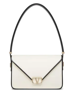 Shoulder Letter Bag in Light Ivory and Nero