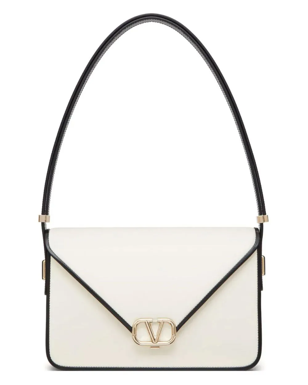 Shoulder Letter Bag in Light Ivory and Nero