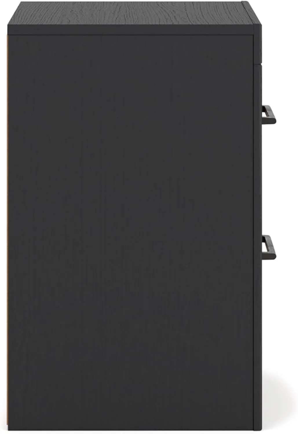 Signature Design by Ashley Vertani Casual 2-Drawer Nightstand with 2 USB Ports, 24.41" Tall, Black & Light Brown