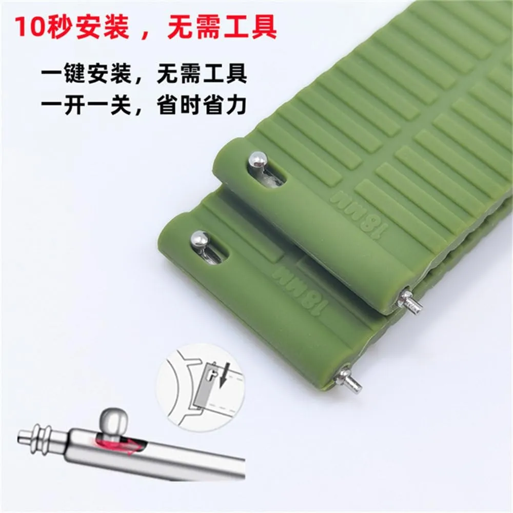 Silicone Watch Band Quick Release Rubber Watch Strap 18mm 20mm 22mm 24mm Watch Strap Watch Replacement Watchband