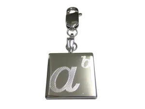 Silver Toned Etched Mathematical A to the Power of B Pendant Zipper Pull Charm