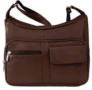 SILVERFEVER Medium Leather Handbag | Ladies Shoulder Bag | Organizer w Built in Wallet