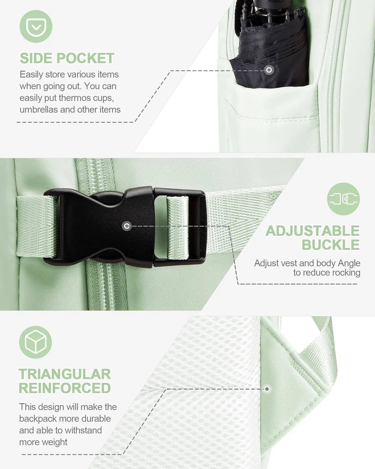 Simple Travel Backpack For Women Men,Carry on Backpack for Traveling on Airplane,Mochila de Viaje,Frontier Airlines Personal Item Travel Bag,Waterproof Luggage Backpack with USB Charging Port(Green)