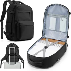 Simple Travel Backpack For Women Men,Laptop Travel Backpack Carry on Flight Approved,Frontier Airlines Personal Item Travel Bag,Waterproof luggage backpack,Mochila de Viaje(Black)