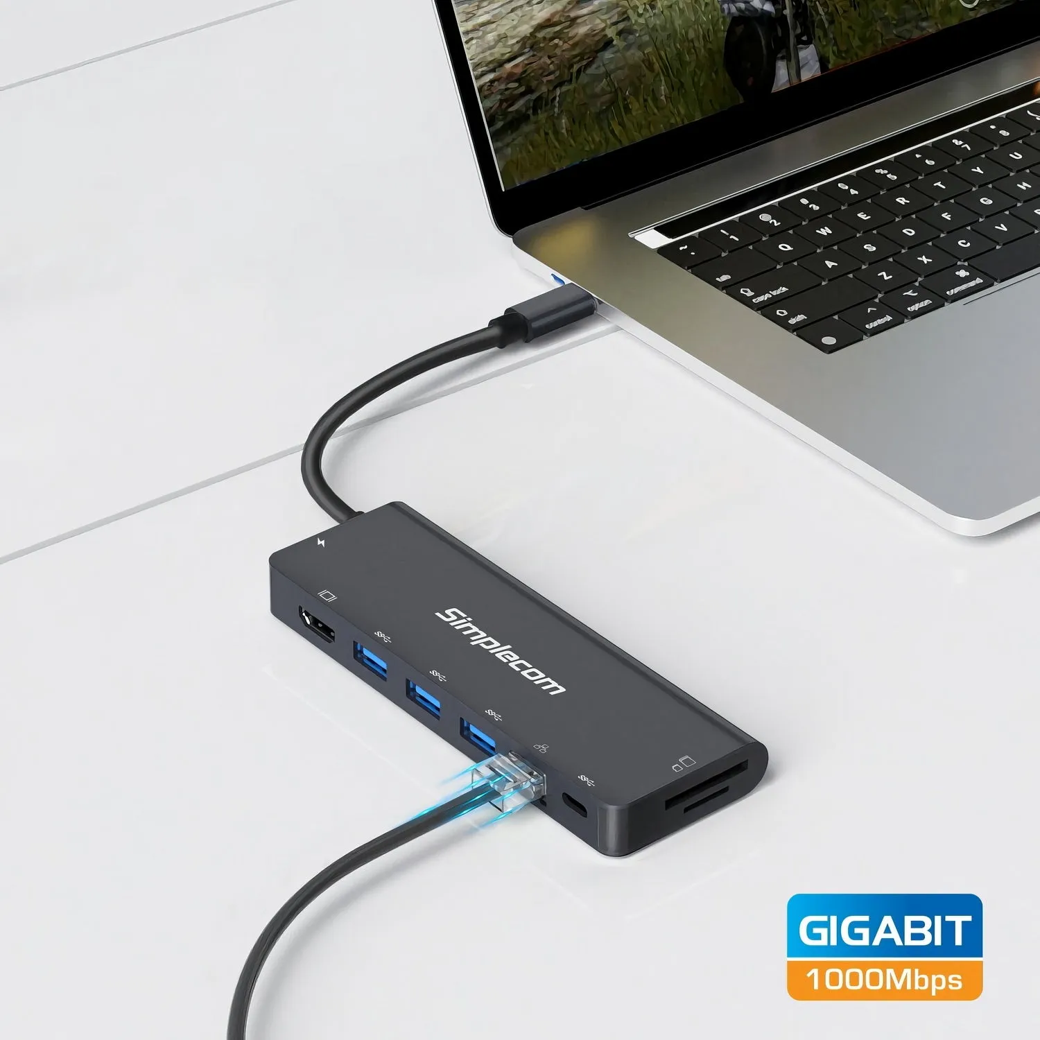 Simplecom CHT590 USB-C SuperSpeed 9-in-1 Multiport Docking Station HDMI 2.0